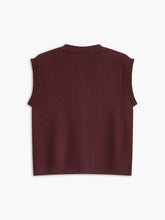 Crew Neck Metal Button Sweater Vest